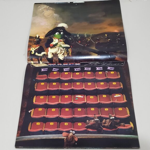 Muppets 1982 Miss Piggy Kermit Wall Calendar Great Lovers Silver Screen SEALED - Picture 5 of 6